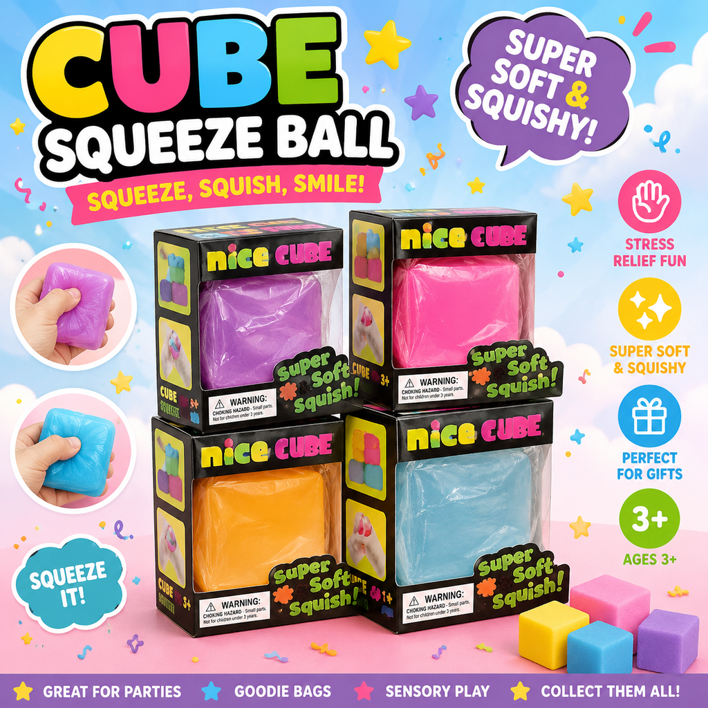 Nice Squishy Ice Cube Pack – Solid & Glitter Slow Rise Stress Relief Fidget Toys