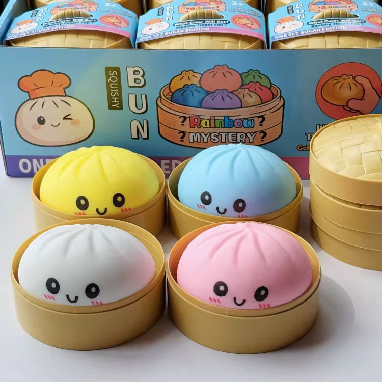 Mystery Dumpling Squishy Pack – Assorted Solid & Glitter Slow Rise Stress Relief Fidget Toys