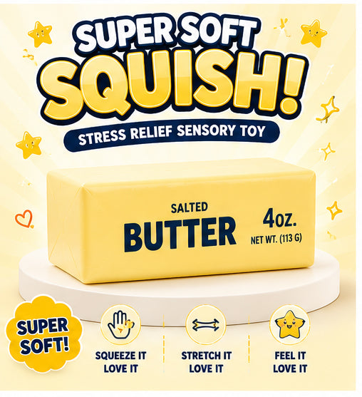 Squishy Slow Rise Butter – Soft Stress Relief Sensory Fidget Toy | Small & Large Sizes