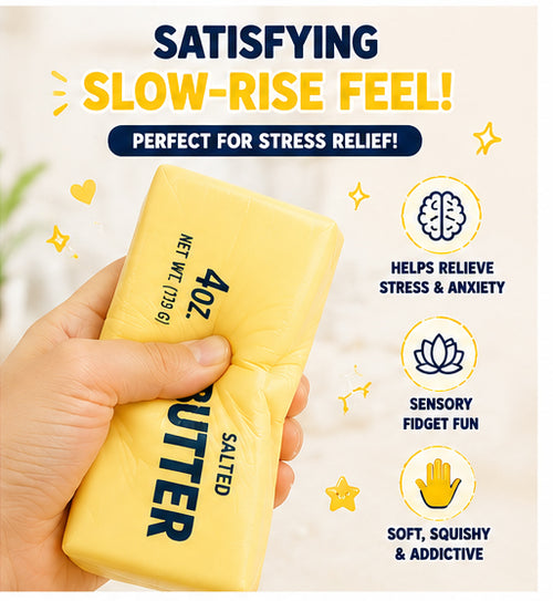 Squishy Slow Rise Butter – Soft Stress Relief Sensory Fidget Toy | Small & Large Sizes