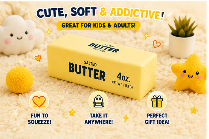 Squishy Slow Rise Butter – Soft Stress Relief Sensory Fidget Toy | Small & Large Sizes
